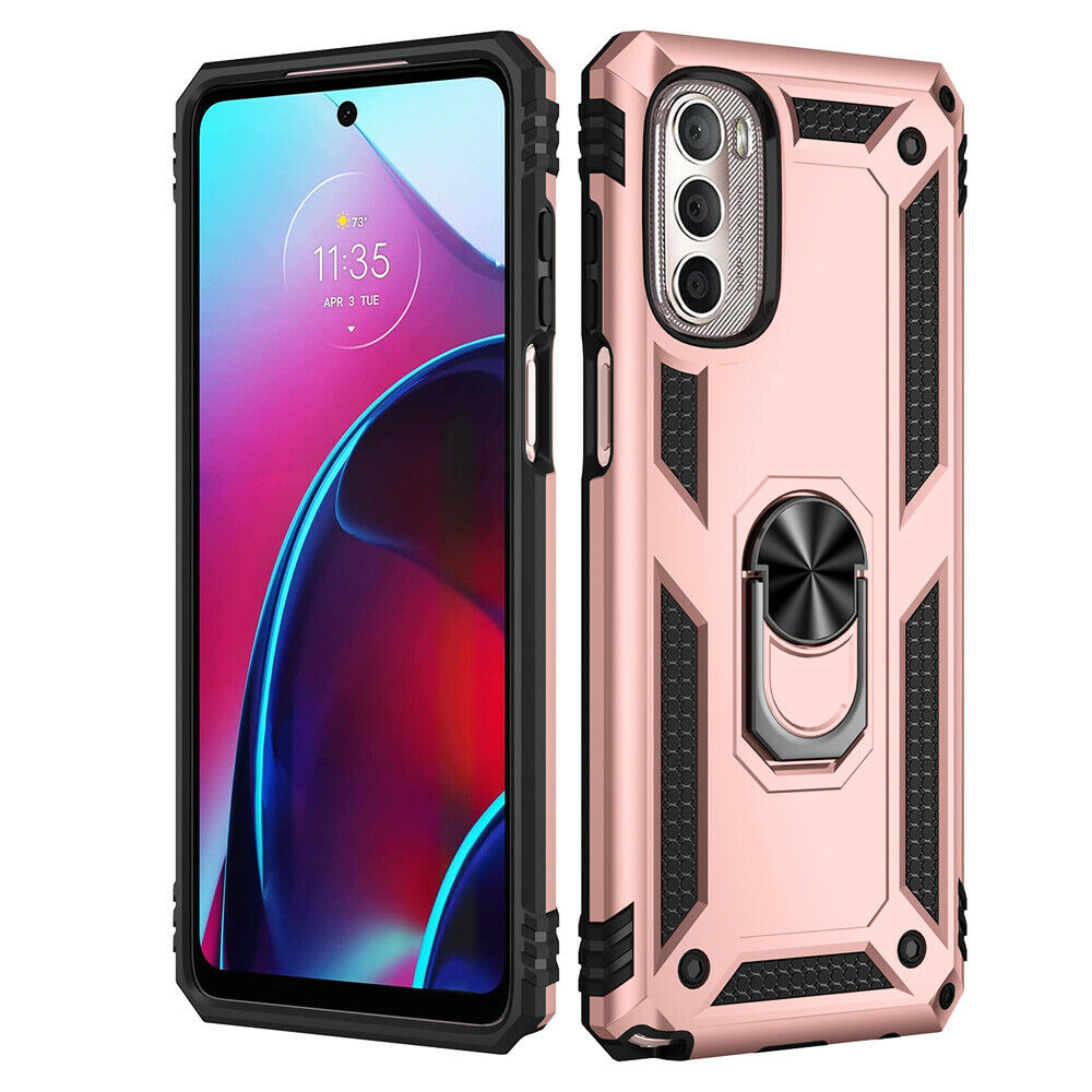Protectores para celular  para Motorola  MOTO E32 Funda reforzada con anillo v2 Rosa